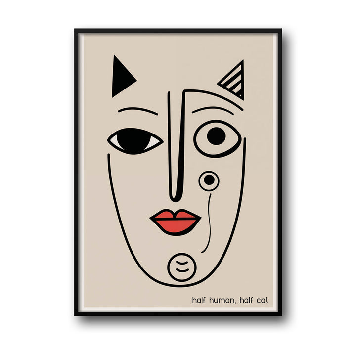 half-human-half-cat canvas art - Shop art for home decor