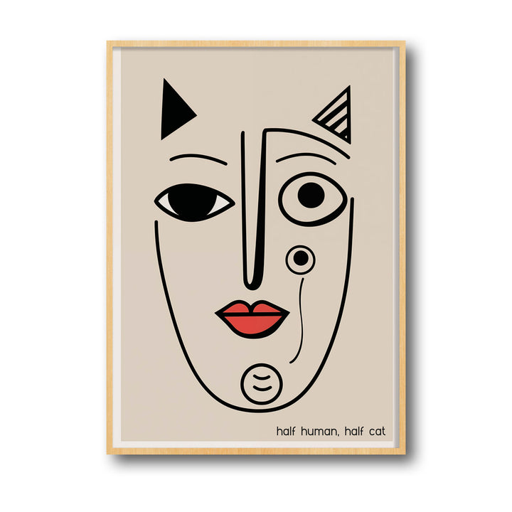 half-human-half-cat canvas art - Shop art for home decor