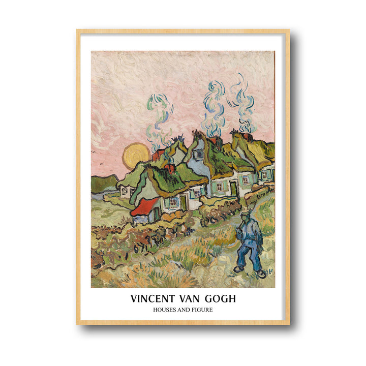 Unique houses-and-figure-vincent-van-gogh- Beautiful framed art print available at Raremango