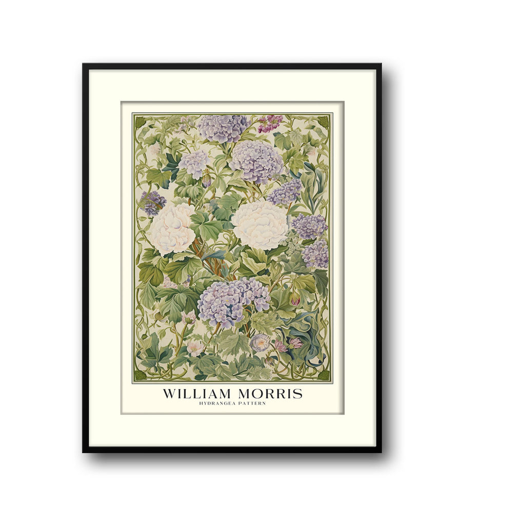 Unique hydrangea-william-morris- Beautiful framed art print available at Raremango