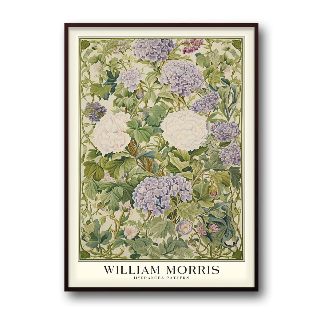 Unique hydrangea-william-morris- Beautiful framed art print available at Raremango