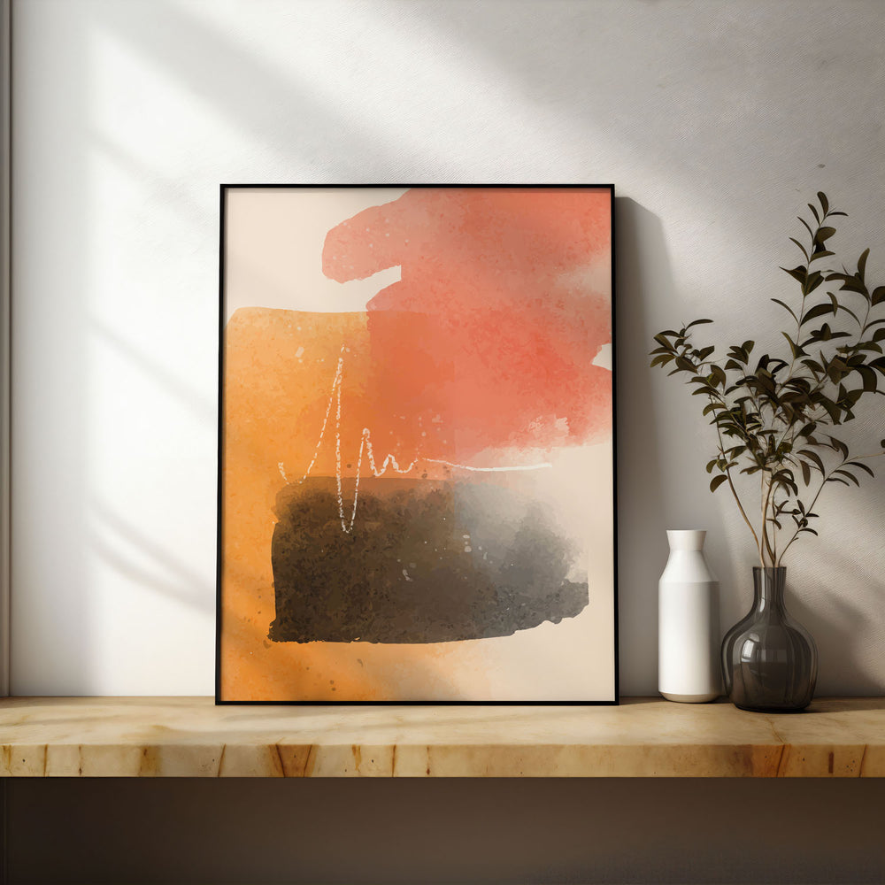 abstract-golden-glow-a  Elegant framed art print in a beautiful frame