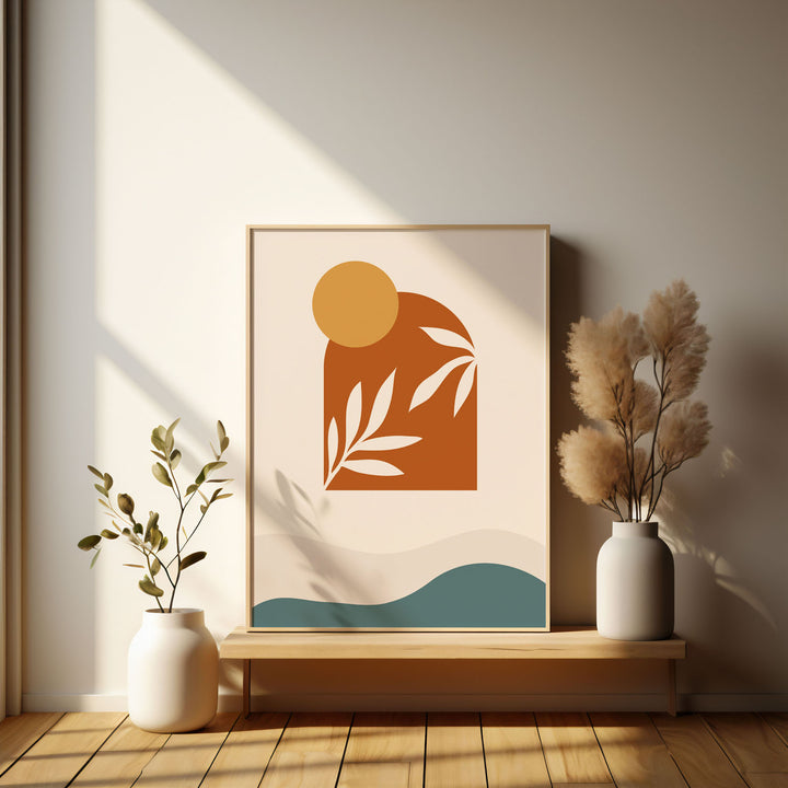 boho-sunlit-refuge-b  Elegant framed art print in a beautiful frame