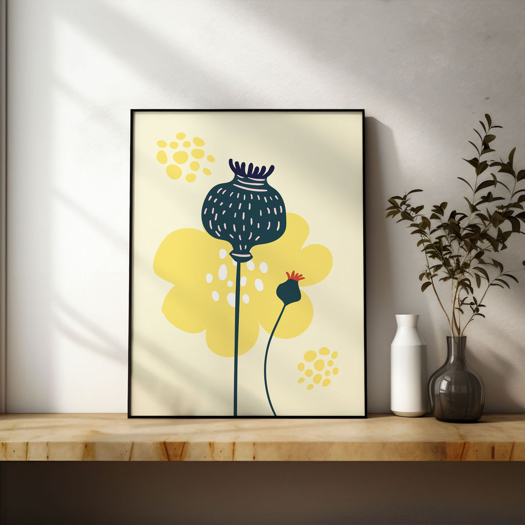 sunlit-botanic-tranquility-a  Elegant framed art print in a beautiful frame