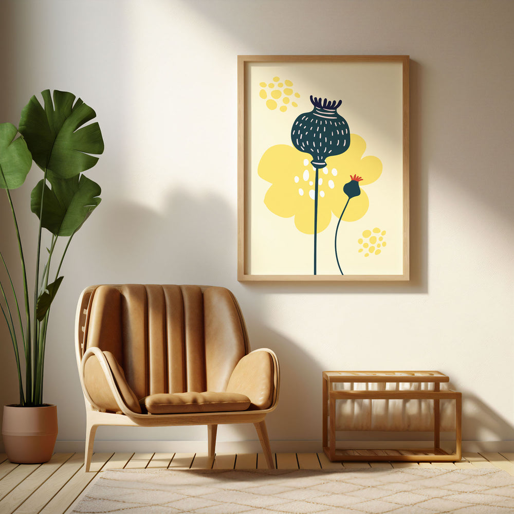 sunlit-botanic-tranquility-a  Elegant framed art print in a beautiful frame