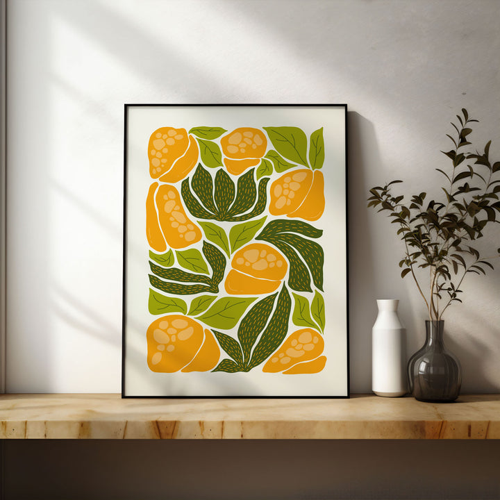 sunlit-botanic-blooms-a  Elegant framed art print in a beautiful frame