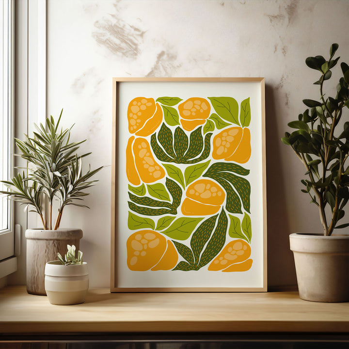 sunlit-botanic-blooms-a  Elegant framed art print in a beautiful frame