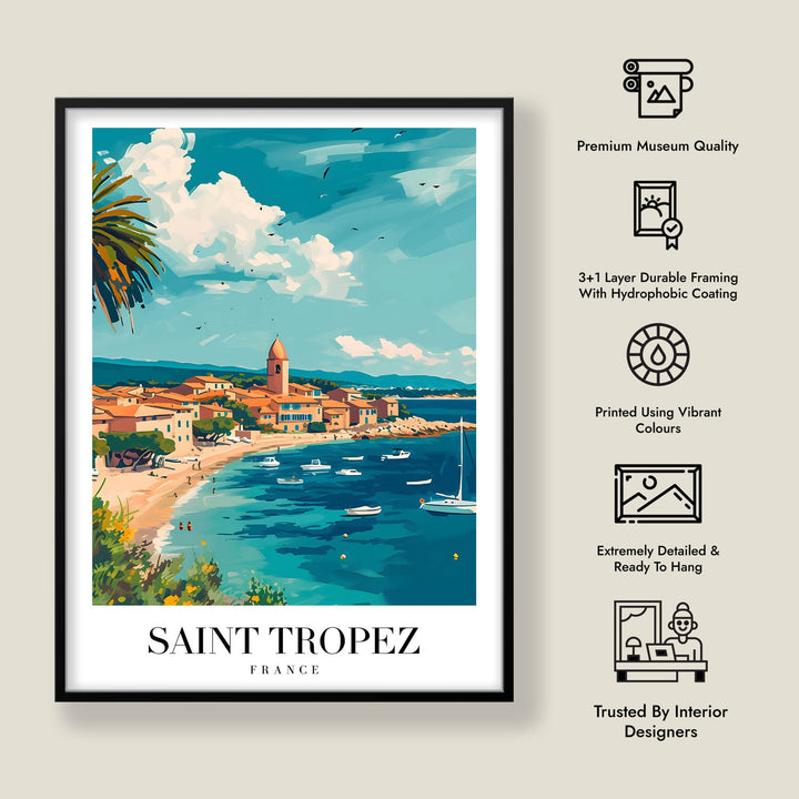 Saint Tropez Beach - Cities Paintings