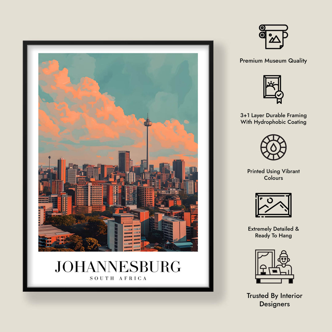 Johannesburg Cityscape - Cities Paintings