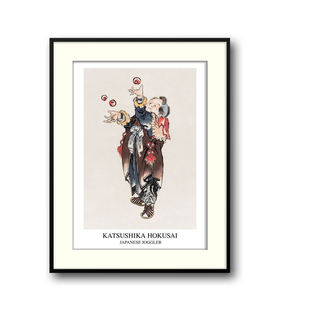 Unique japanese-joggler-katsushika-hokusai- Beautiful framed art print available at Raremango