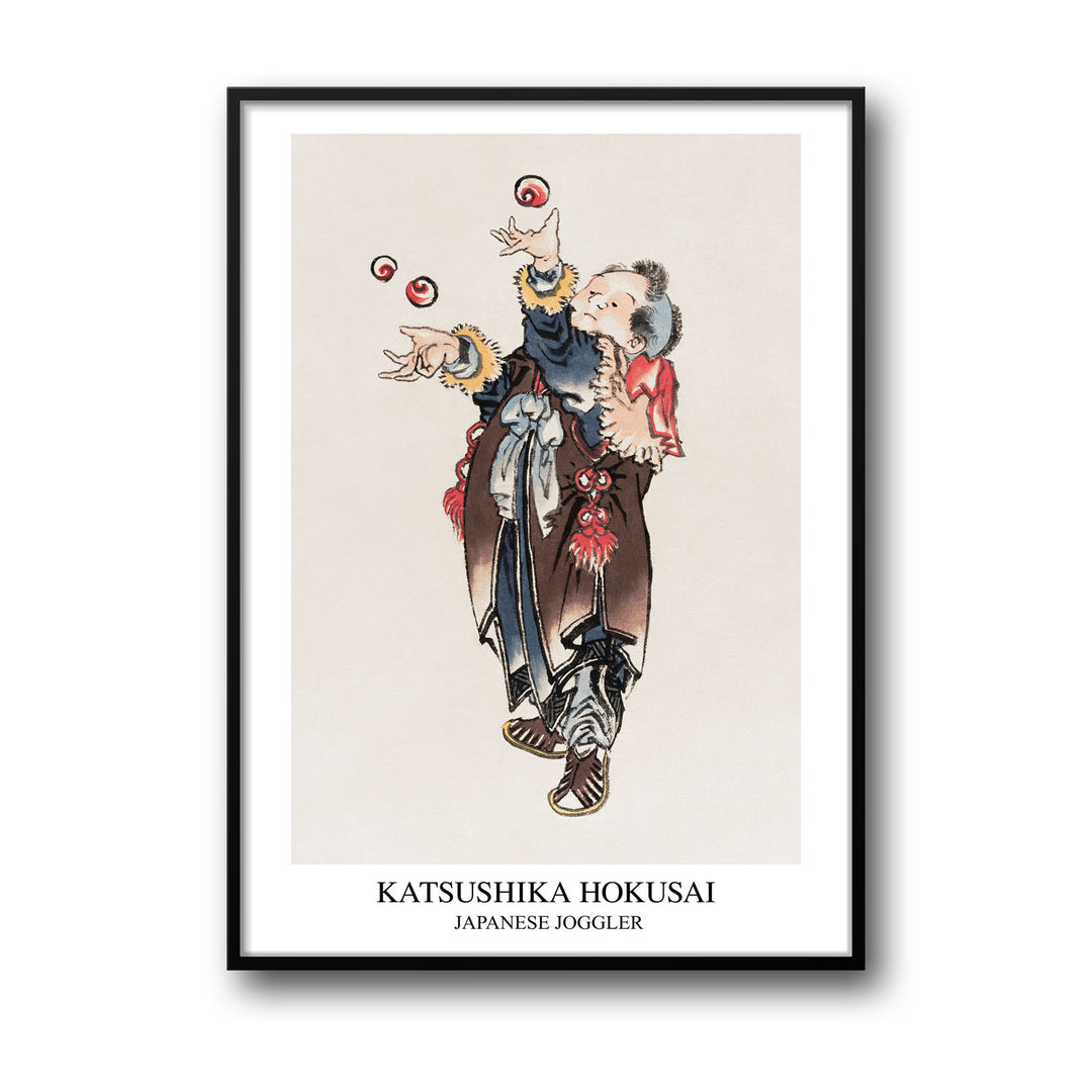 Unique japanese-joggler-katsushika-hokusai- Beautiful framed art print available at Raremango