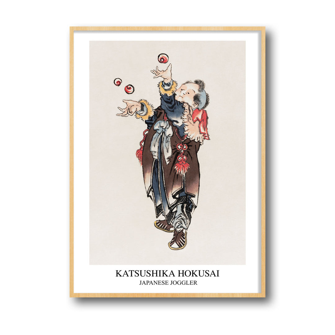 Unique japanese-joggler-katsushika-hokusai- Beautiful framed art print available at Raremango