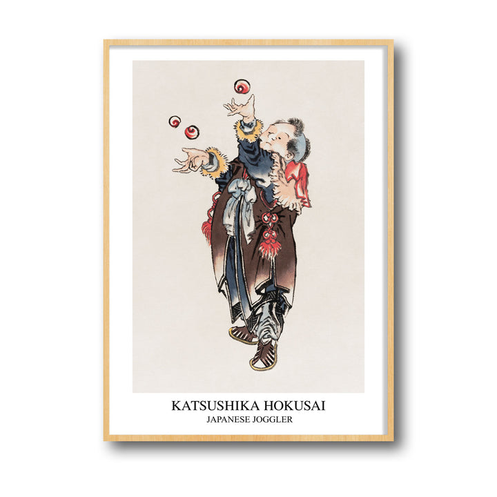 Unique japanese-joggler-katsushika-hokusai- Beautiful framed art print available at Raremango