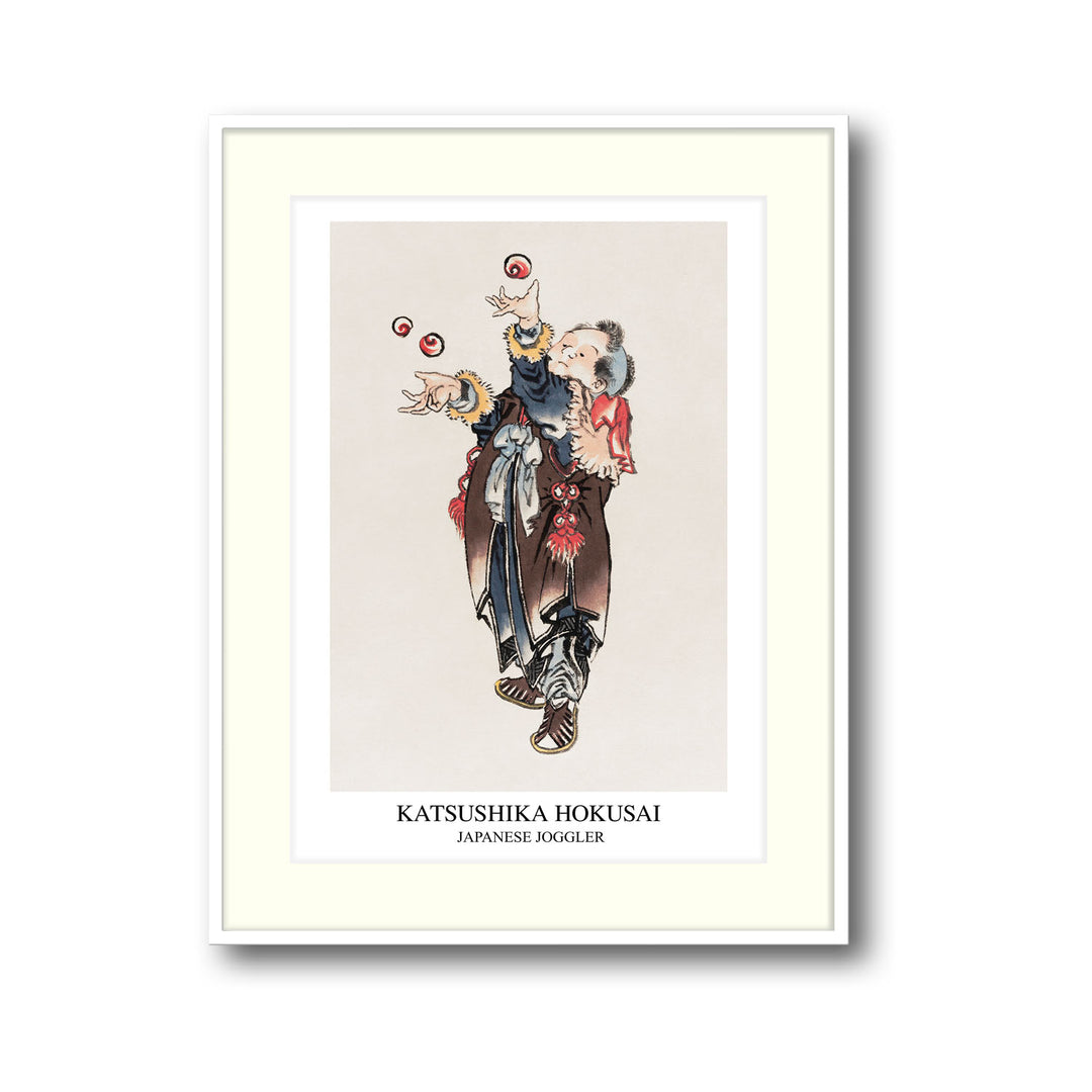 Unique japanese-joggler-katsushika-hokusai- Beautiful framed art print available at Raremango