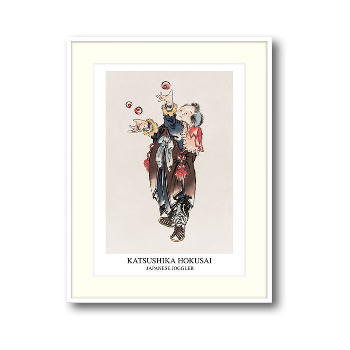 Unique japanese-joggler-katsushika-hokusai- Beautiful framed art print available at Raremango