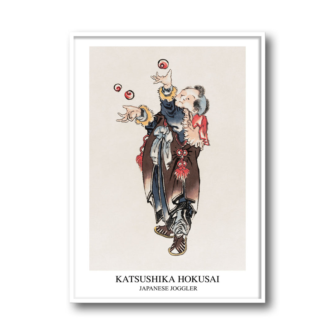 Unique japanese-joggler-katsushika-hokusai- Beautiful framed art print available at Raremango