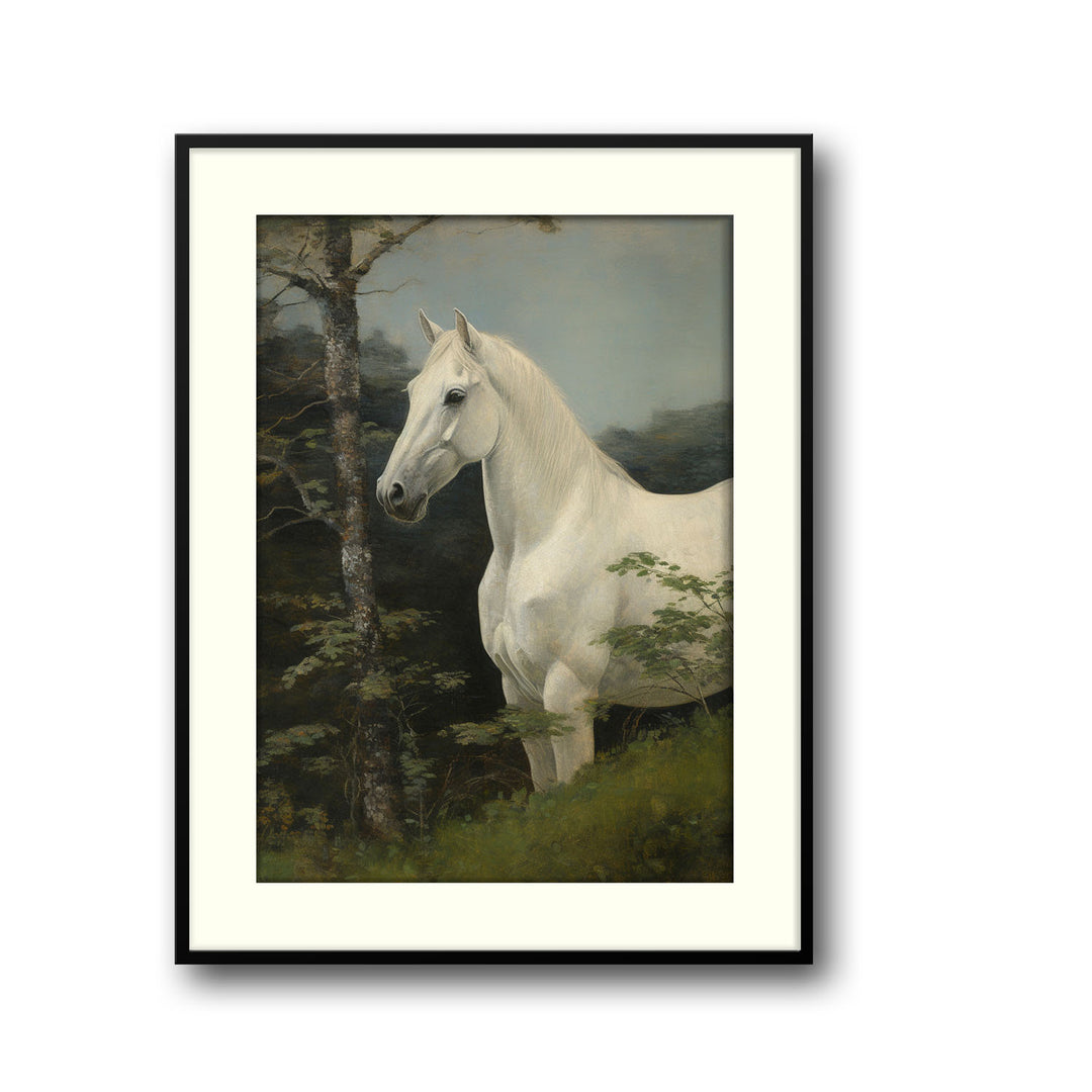 Unique moonlight-stallion- Beautiful framed art print available at Raremango