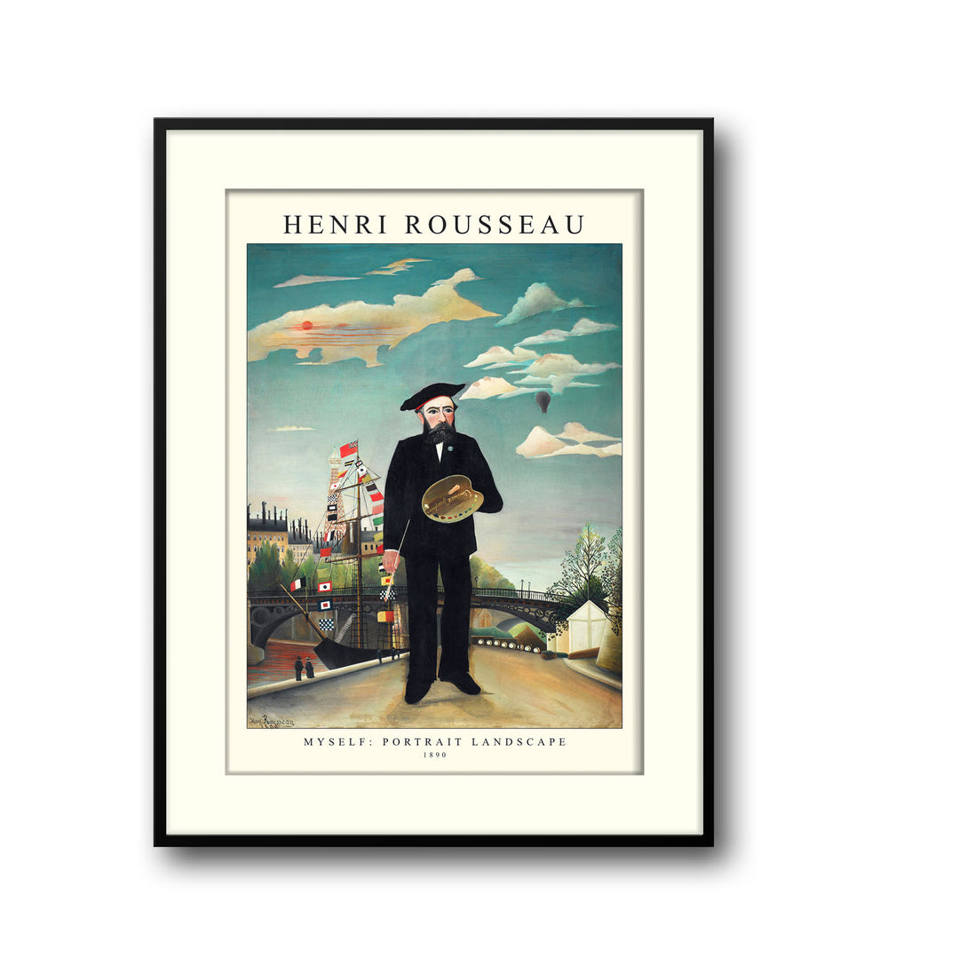 Unique myself-portrait-landscape-1890-henri-rousseau- Beautiful framed art print available at Raremango