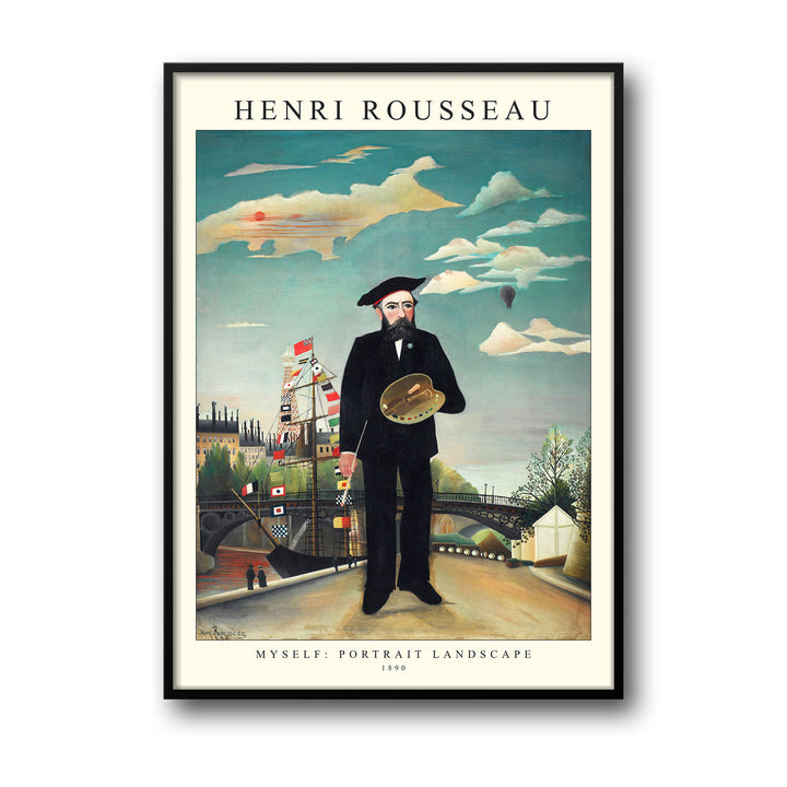 Unique myself-portrait-landscape-1890-henri-rousseau- Beautiful framed art print available at Raremango