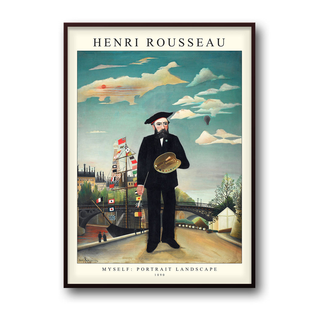 Unique myself-portrait-landscape-1890-henri-rousseau- Beautiful framed art print available at Raremango