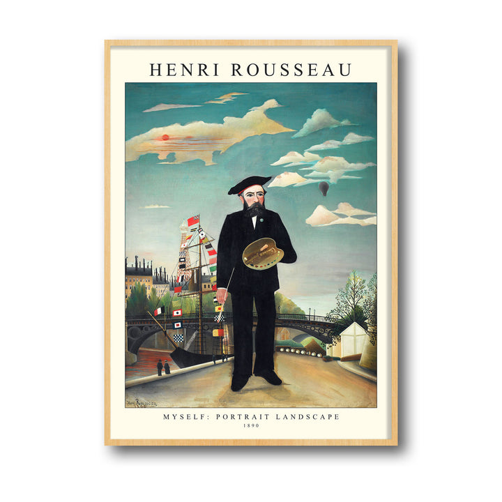 Unique myself-portrait-landscape-1890-henri-rousseau- Beautiful framed art print available at Raremango