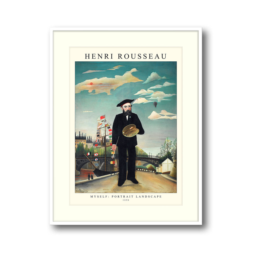 Unique myself-portrait-landscape-1890-henri-rousseau- Beautiful framed art print available at Raremango