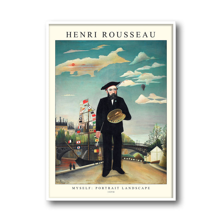 Unique myself-portrait-landscape-1890-henri-rousseau- Beautiful framed art print available at Raremango