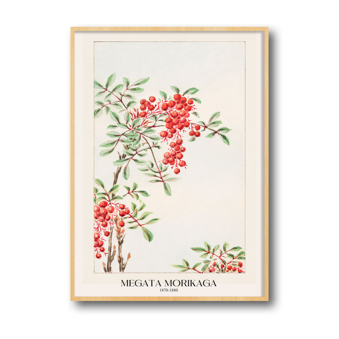 nandina-bush-with-berries-megata-morikaga canvas art - Shop art for home decor