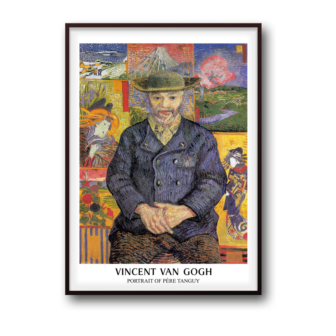 Unique portrait-of-pere-tanguy-vincent-van-gogh- Beautiful framed art print available at Raremango