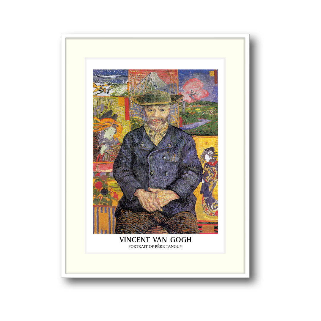 Unique portrait-of-pere-tanguy-vincent-van-gogh- Beautiful framed art print available at Raremango