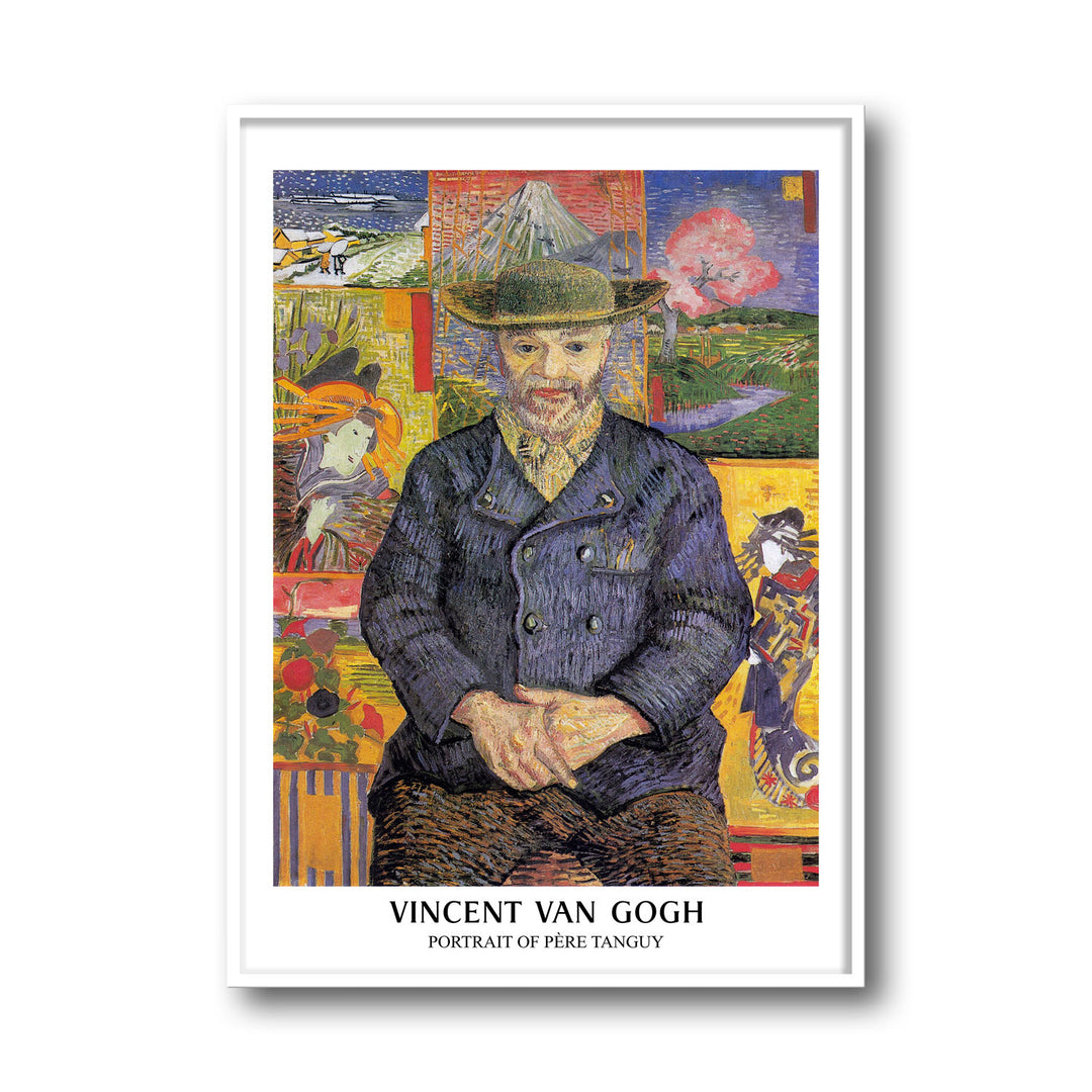 Unique portrait-of-pere-tanguy-vincent-van-gogh- Beautiful framed art print available at Raremango