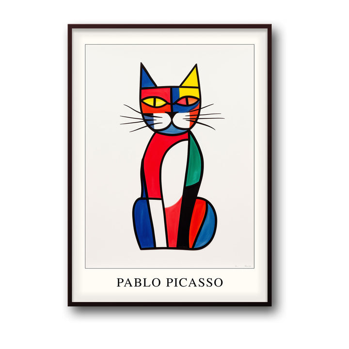 Unique psychdelic-cat-pablo-picasso- Beautiful framed art print available at Raremango