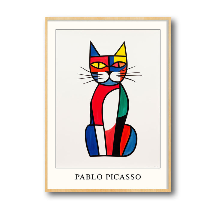 Unique psychdelic-cat-pablo-picasso- Beautiful framed art print available at Raremango