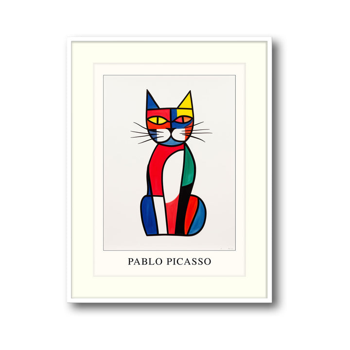 Unique psychdelic-cat-pablo-picasso- Beautiful framed art print available at Raremango