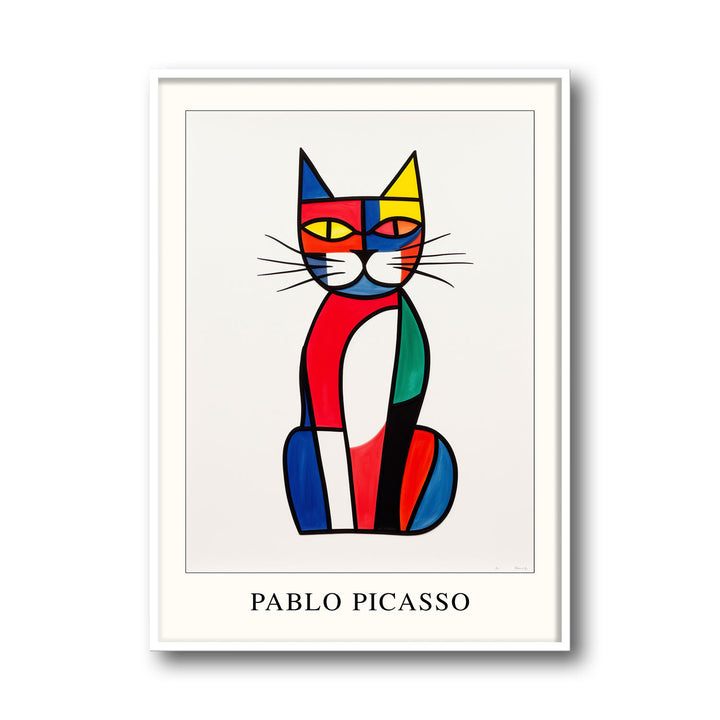 Unique psychdelic-cat-pablo-picasso- Beautiful framed art print available at Raremango