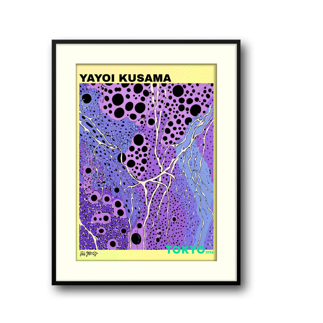 Unique purple-networks-yayoi-kusama- Beautiful framed art print available at Raremango