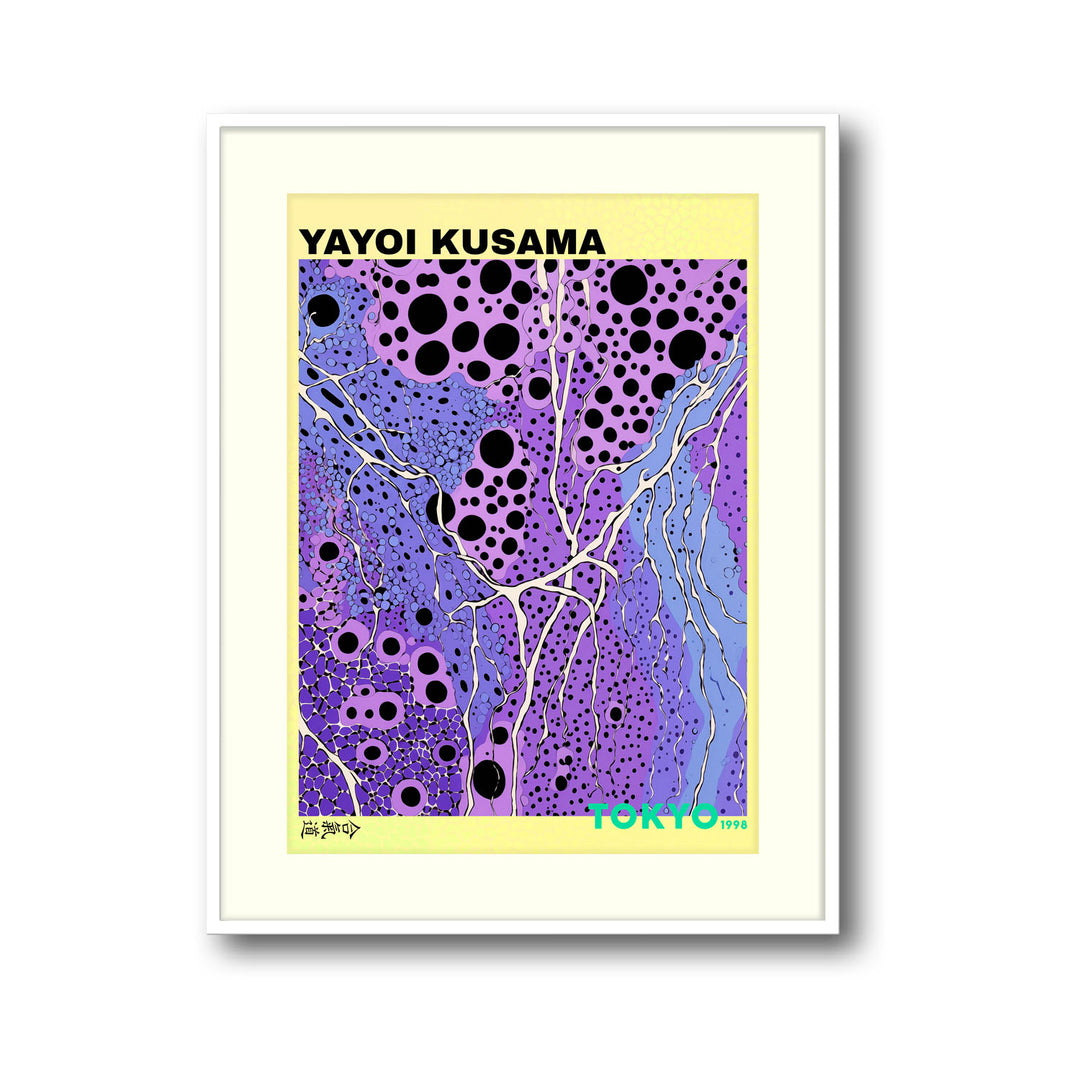 Unique purple-networks-yayoi-kusama- Beautiful framed art print available at Raremango