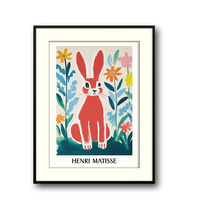 Unique red-rabbit-henri-matisse- Beautiful framed art print available at Raremango