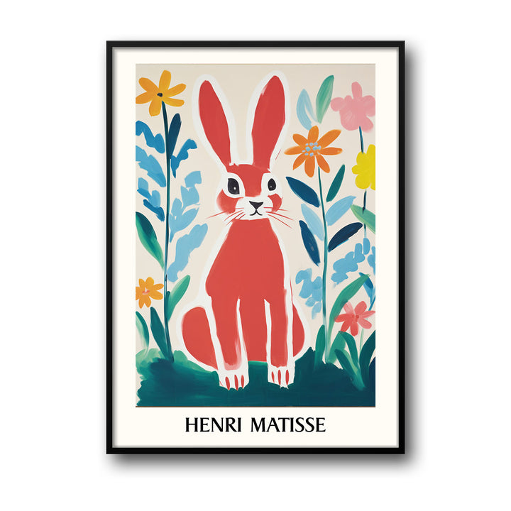 Unique red-rabbit-henri-matisse- Beautiful framed art print available at Raremango