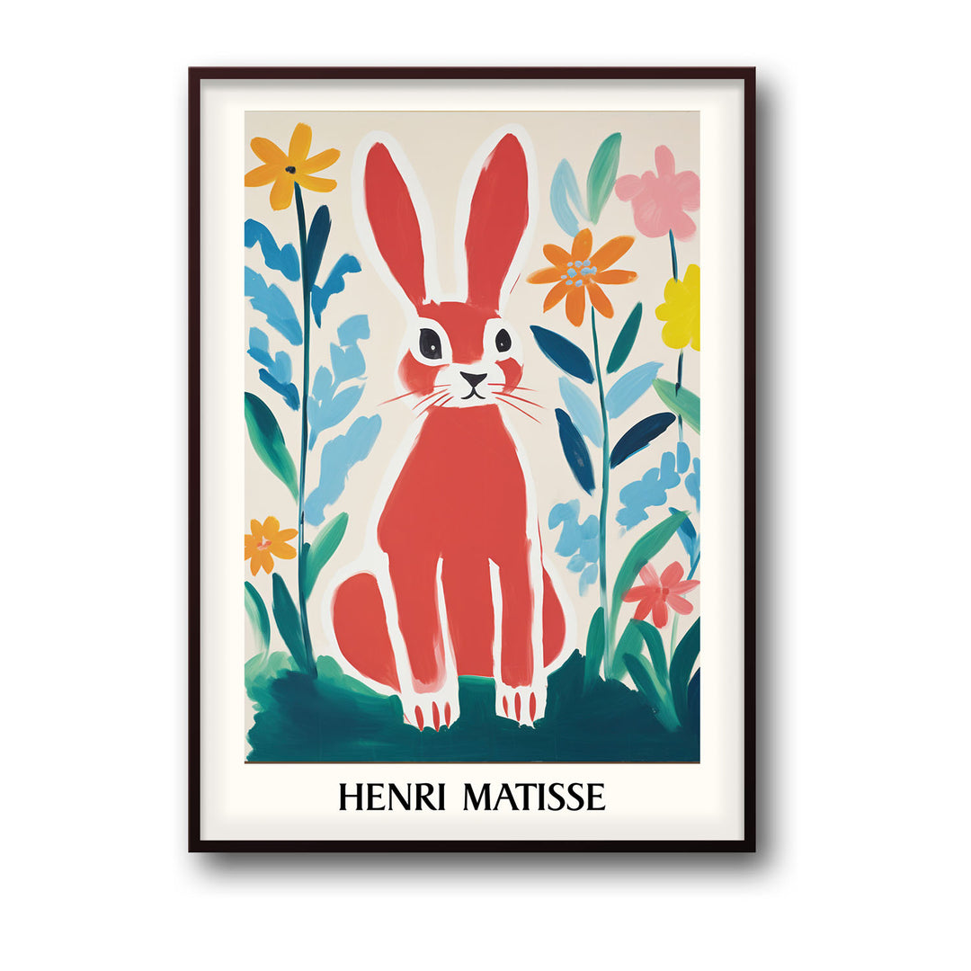 Unique red-rabbit-henri-matisse- Beautiful framed art print available at Raremango