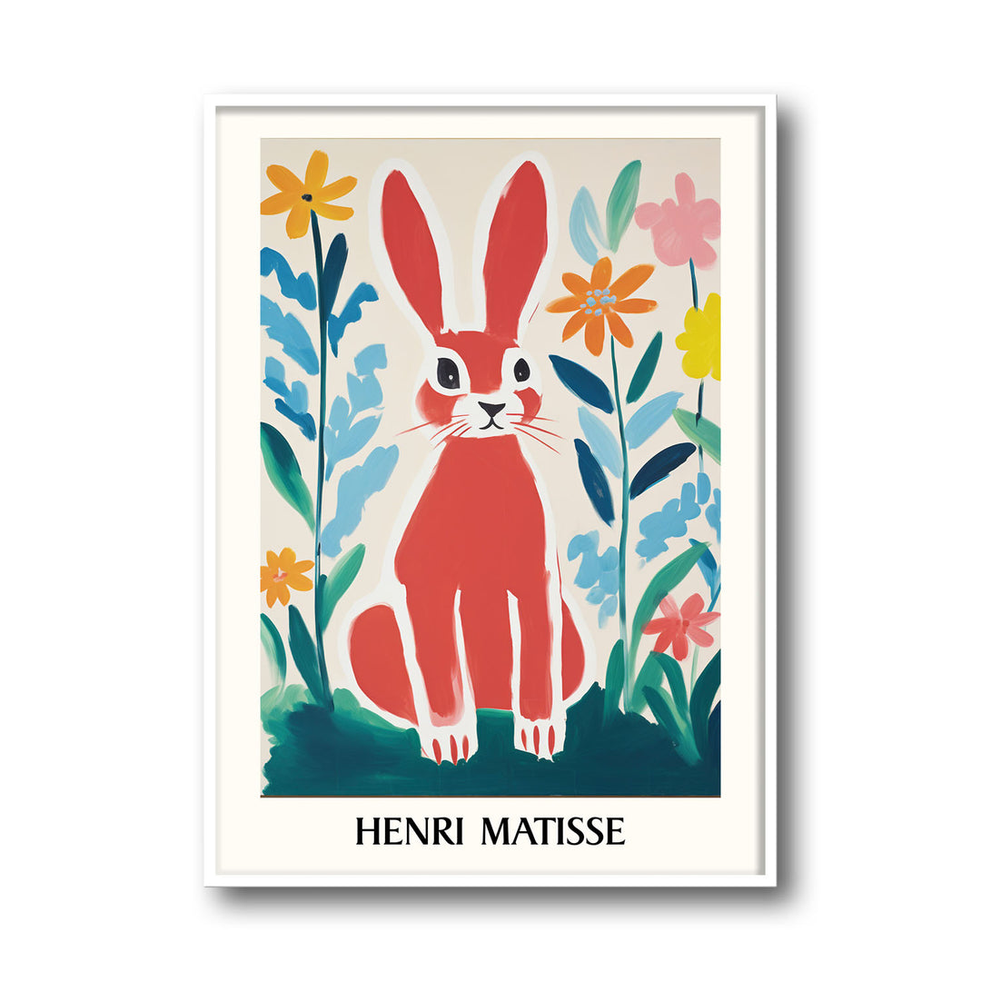 Unique red-rabbit-henri-matisse- Beautiful framed art print available at Raremango