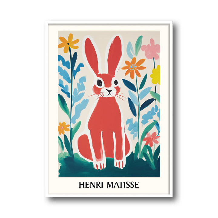 Unique red-rabbit-henri-matisse- Beautiful framed art print available at Raremango