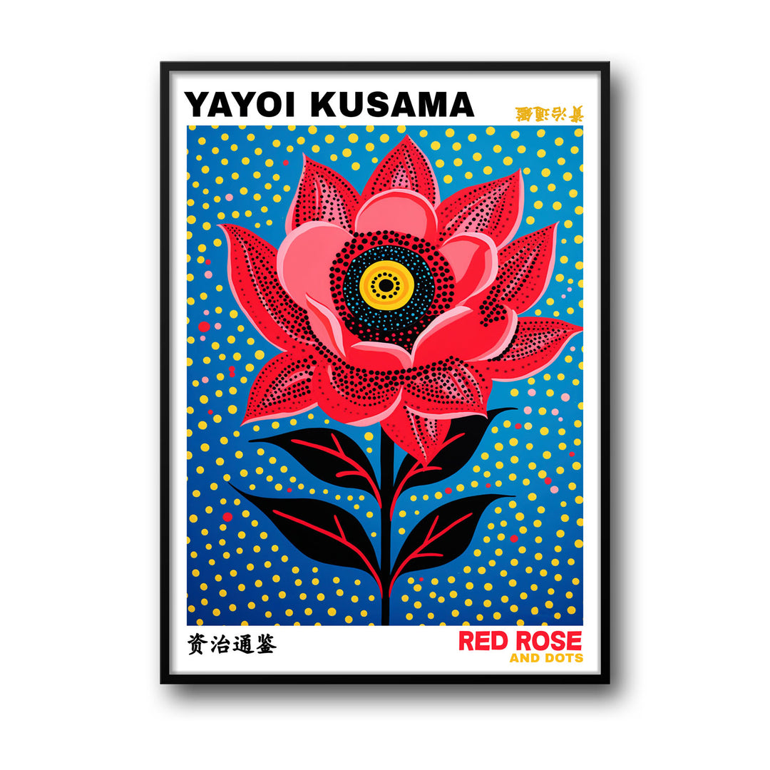 red-rose-yayoi-kusama canvas art - Shop art for home decor