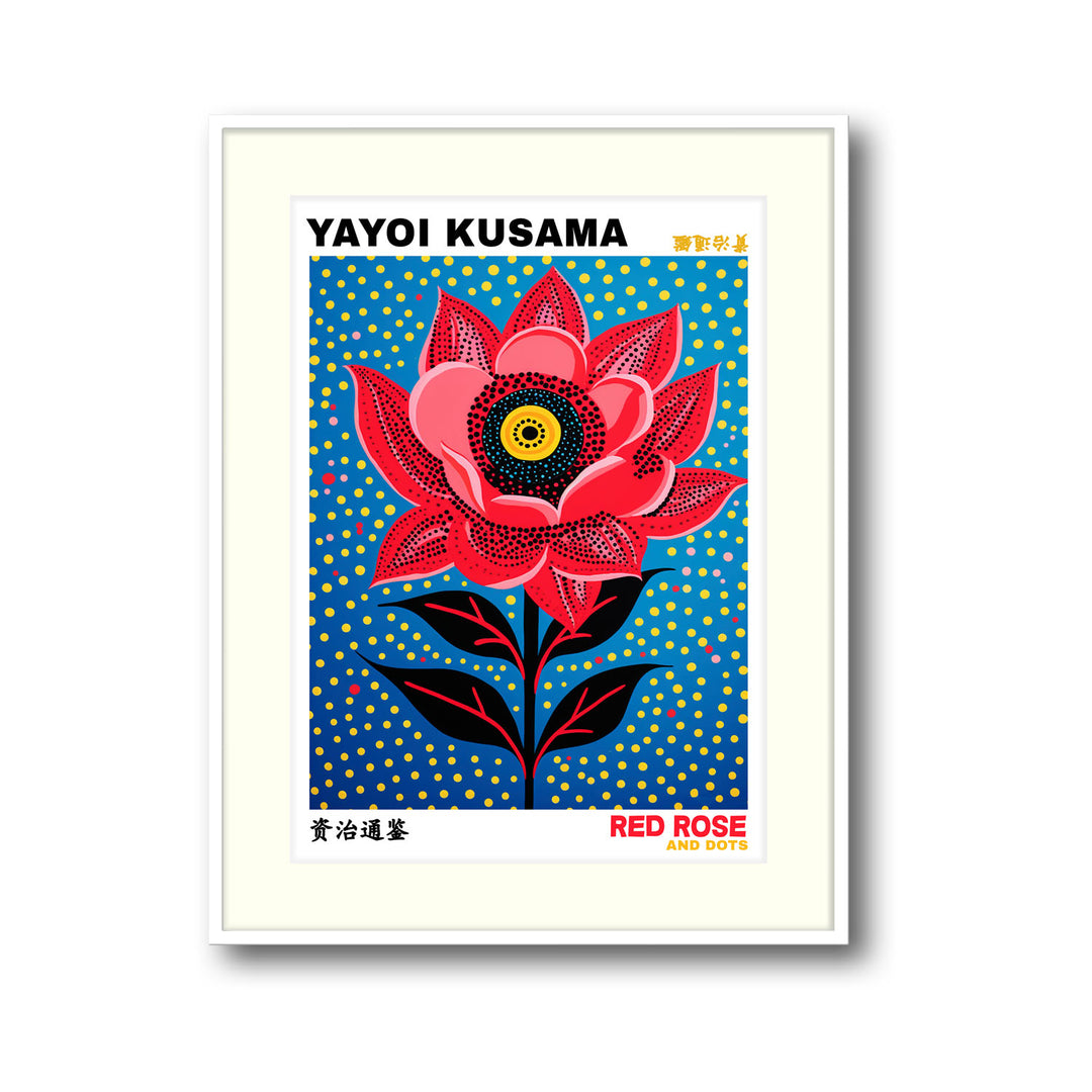 red-rose-yayoi-kusama canvas art - Shop art for home decor