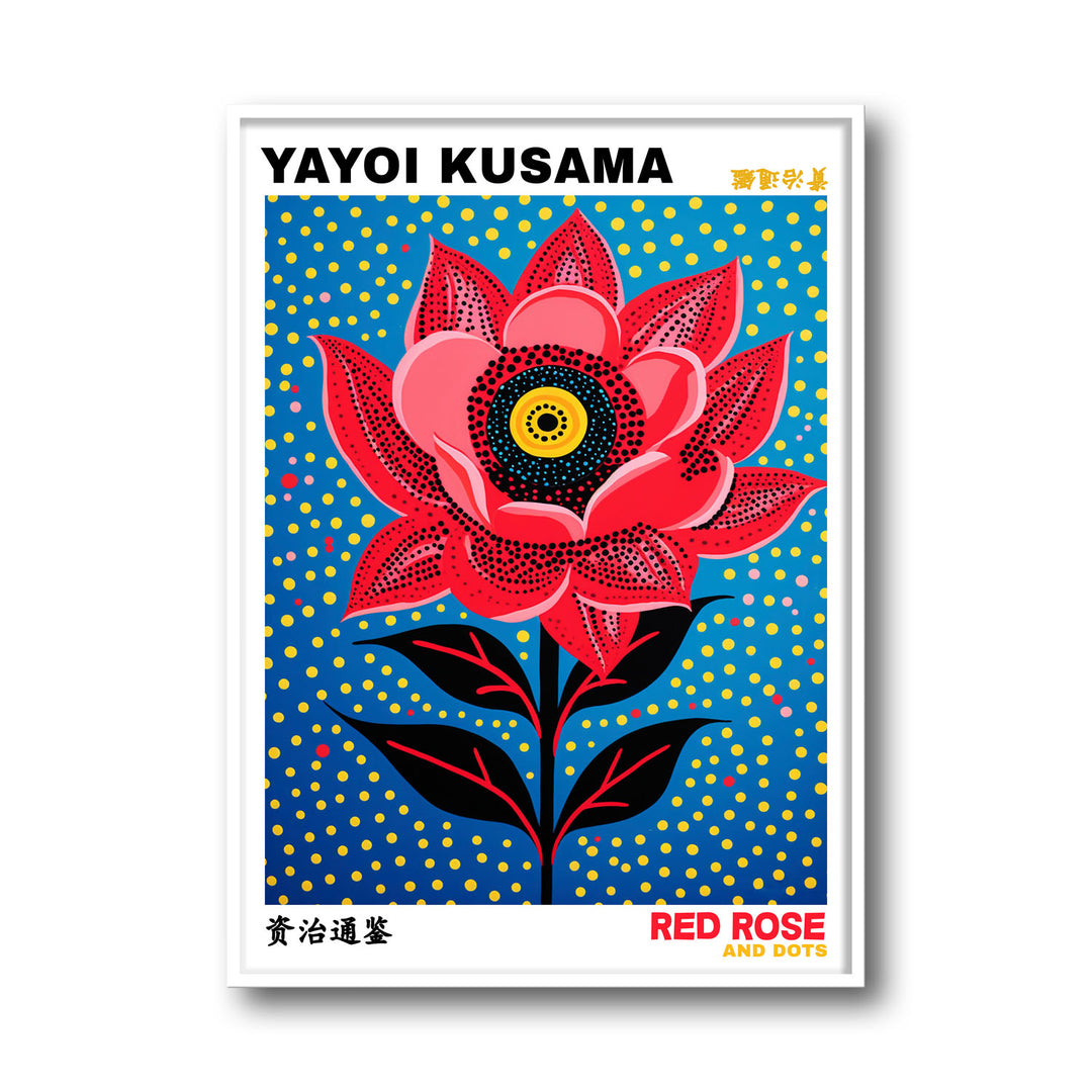 red-rose-yayoi-kusama canvas art - Shop art for home decor