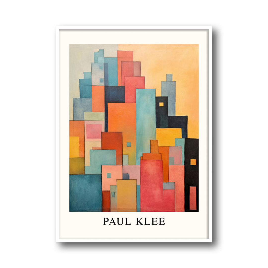 Unique rooftop-rythms-paul-klee- Beautiful framed art print available at Raremango