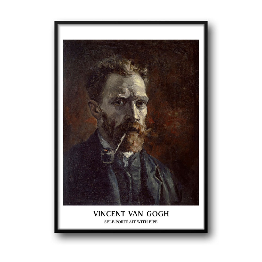 Unique self-portrait-with-pipe-vincent-van-gogh- Beautiful framed art print available at Raremango