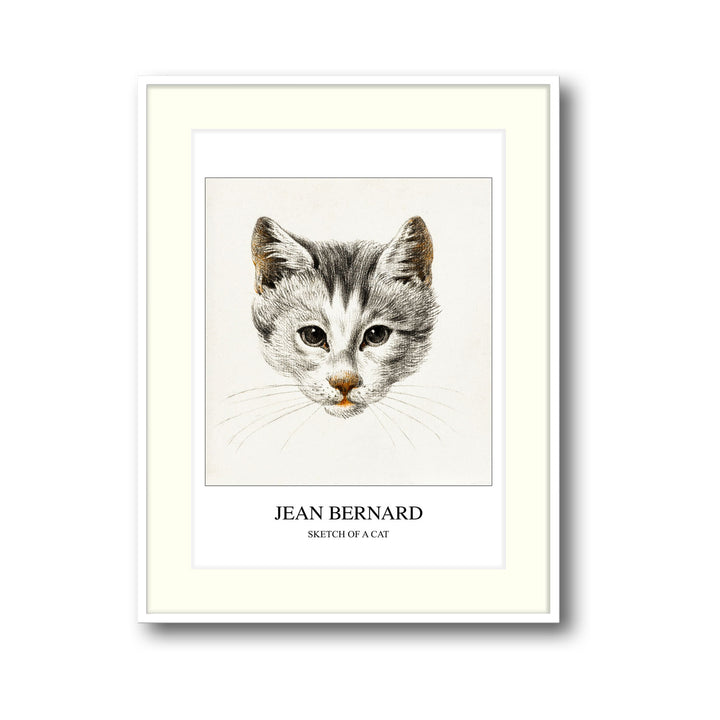 Unique sketch-of-a-cat-jean-bernard- Beautiful framed art print available at Raremango