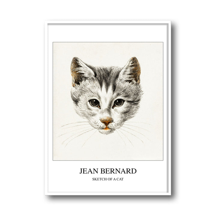 Unique sketch-of-a-cat-jean-bernard- Beautiful framed art print available at Raremango