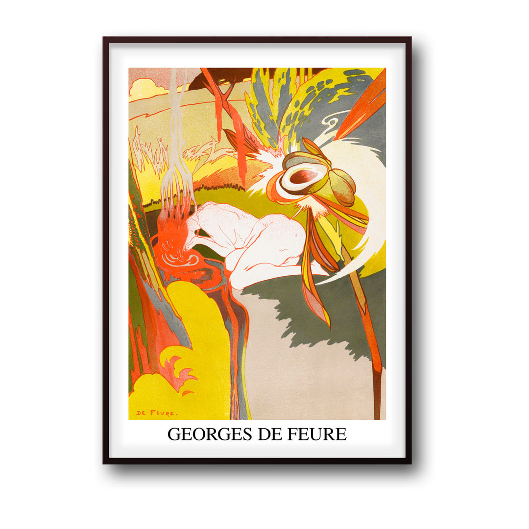 Unique the-source-of-evil-la-source-du-mal-georges-de-feure- Beautiful framed art print available at Raremango